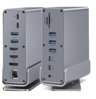 תחנת עגינה 15 ב- 1 לשלושה מסכים רשת טעינה ועוד פרוטק Protec DM301 15-in-1 2xHDMI 4K 1xDisplayPort 8K Docking Station for Three Screens Charging Network and More